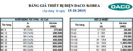 Bảng giá thiết bị điện Daco mới nhất 2020