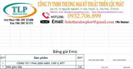 Bảng giá thiết bị điện emic 2017