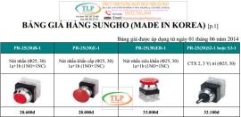 Bảng giá thiết bị điện Sungho