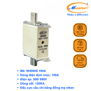 Cầu Chì Dòng Cắt Mạch Cao NH000S 100A Master