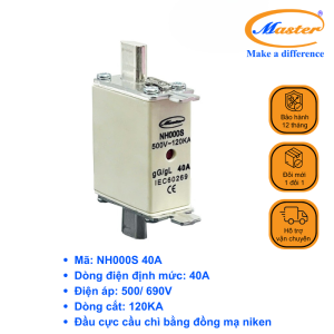 Cầu Chì Dòng Cắt Mạch Cao NH000S 40A Master
