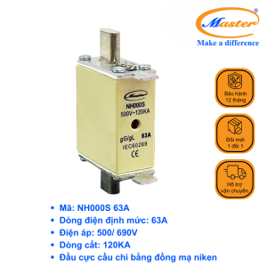 Cầu Chì Dòng Cắt Mạch Cao NH000S 63A Master