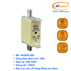 Cầu Chì Dòng Cắt Mạch Cao NH000S 80A Master