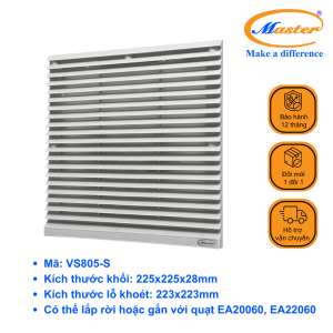 Miệng Gió Có Lọc Bụi Có Gioăng Kín Nước VS805-S Master