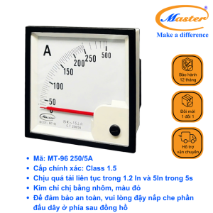Đồng Hồ Đo Ampe MT-96 250/5A Master