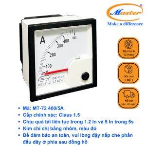 Đồng Hồ Đo Ampe MT-72 400/5A Master