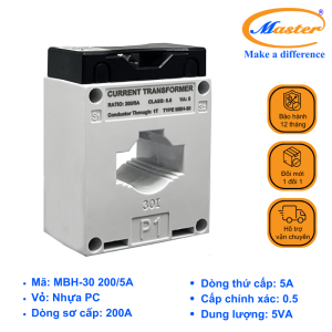 Biến Dòng Đo Lường Hộp Nhựa MBH-30 200/5A Master