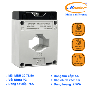 Biến Dòng Đo Lường Hộp Nhựa MBH-30 75/5A Master