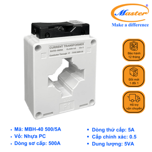 Biến Dòng Đo Lường Hộp Nhựa MBH-40 500/5A Master