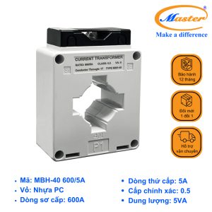Biến Dòng Đo Lường Hộp Nhựa MBH-40 600/5A Master