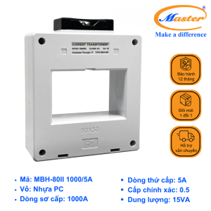 Biến Dòng Đo Lường Hộp Nhựa MBH-80II 1000/5A Master