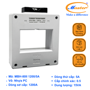 Biến Dòng Đo Lường Hộp Nhựa MBH-80II 1200/5A Master