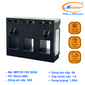 Biến Dòng Đo Lường Hộp Nhựa 3 Pha MRT3P-105 50/5A Master