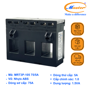 Biến Dòng Đo Lường Hộp Nhựa 3 Pha MRT3P-105 75/5A Master