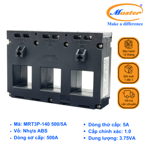 Biến Dòng Đo Lường Hộp Nhựa 3 Pha MRT3P-140 500/5A Master