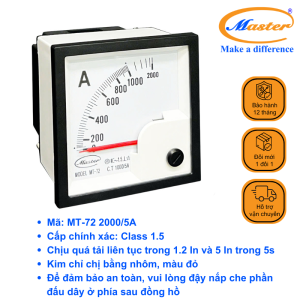 Đồng Hồ Đo Ampe MT-72 2000/5A Master