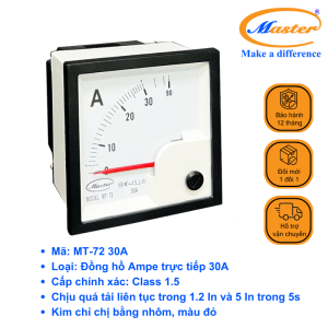 Đồng Hồ Đo Ampe Trực Tiếp MT-72 30A Master