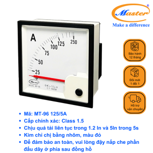 Đồng Hồ Đo Ampe MT-96 125/5A Master