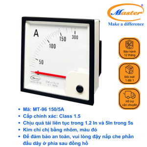 Đồng Hồ Đo Ampe MT-96 150/5A Master