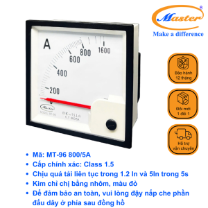 Đồng Hồ Đo Ampe MT-96 800/5A Master