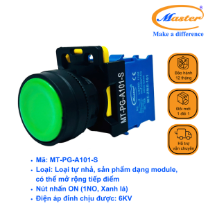 Nút Nhấn ON Màu Xanh Lá Master