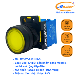 Nút Nhấn Reset Có Đèn Màu Vàng Master - Loại Tự Giữ
