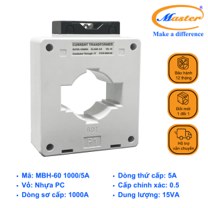 Biến Dòng Đo Lường Hộp Nhựa MBH-60 1000/5A Master