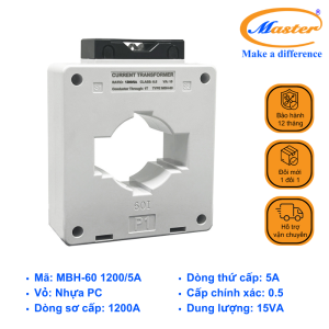 Biến Dòng Đo Lường Hộp Nhựa MBH-60 1200/5A Master