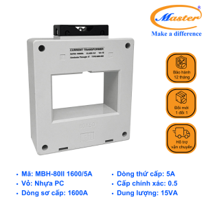 Biến Dòng Đo Lường Hộp Nhựa MBH-80II 1600/5A Master