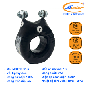 Biến Dòng Đo Lường MCT 100/5A Master - Đúc Epoxy Tròn Đen