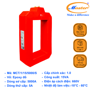 Biến Dòng Đo Lường MCT 5000/5A Master - Đúc Epoxy Vuông Đỏ