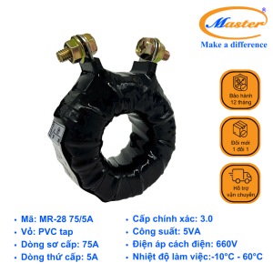 Biến Dòng Đo Lường Băng Quấn MR-28 75/5A Master