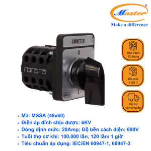 Chuyển Mạch Ampe 4 Vị Trí 48x60 Master