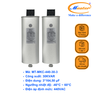 Tụ Bù Chống Cháy Nổ Master Tròn Loại Khô 3P 30KVAR 440VAC