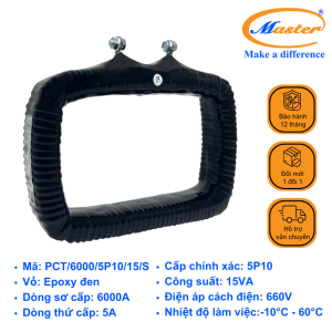 Biến Dòng Bảo Vệ PCT 6000/5A Master - Đúc Epoxy Vuông Đen