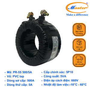 Biến Dòng Bảo Vệ Băng Quấn PR-55 500/5A Master