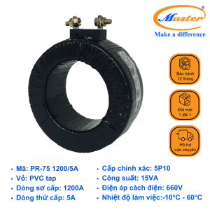 Biến Dòng Bảo Vệ Băng Quấn PR-75 1200/5A Master