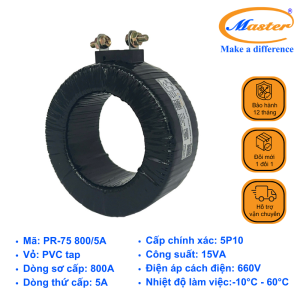 Biến Dòng Bảo Vệ Băng Quấn PR-75 800/5A Master