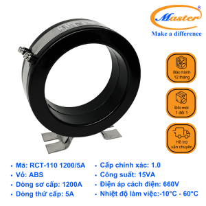 BIẾN DÒNG ĐO LƯỜNG RCT-110 1200/5A MASTER
