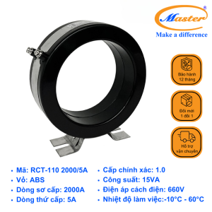 BIẾN DÒNG ĐO LƯỜNG RCT-110 2000/5A MASTER