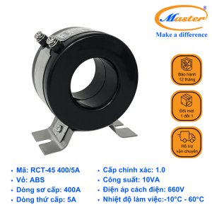 BIẾN DÒNG ĐO LƯỜNG RCT-45 400/5A MASTER