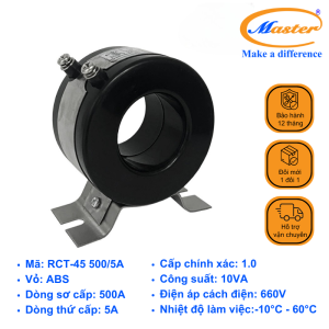 BIẾN DÒNG ĐO LƯỜNG RCT-45 500/5A MASTER