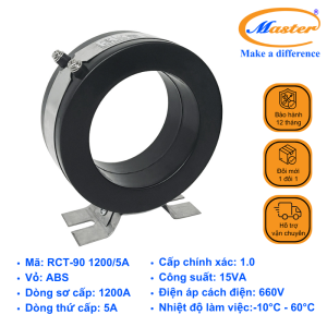BIẾN DÒNG ĐO LƯỜNG RCT-90 1200/5A MASTER