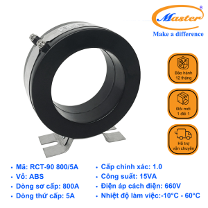 BIẾN DÒNG ĐO LƯỜNG RCT-90 800/5A MASTER