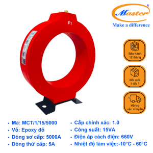 Biến Dòng Đo Lường MCT 5000/5A Master - Đúc Epoxy Tròn Đỏ
