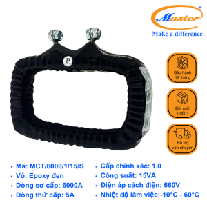 Biến Dòng Đo Lường MCT 6000/5A Master - Đúc Epoxy Vuông Đen