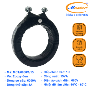 Biến Dòng Đo Lường MCT 6000/5A Master - Đúc Epoxy Tròn Đen