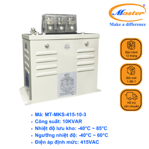 Tụ Bù Chống Cháy Nổ Master Vuông Loại Khô 3P 10KVAR 415VAC