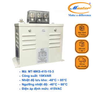 Tụ Bù Chống Cháy Nổ Master Vuông Loại Khô 3P 15KVAR 415VAC