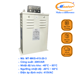 Tụ Bù Chống Cháy Nổ Master Vuông Loại Khô 3P 20KVAR 415VAC